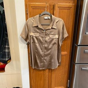 Beautiful CHICO’S Gold Travels Blouse and Skirt. Size 3.